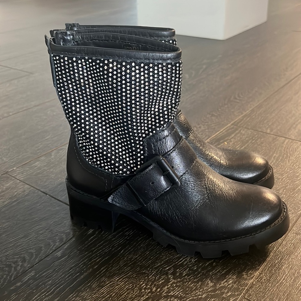 Brand new embellished Schutz calf boots
